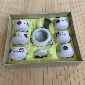 Набор чайный на 6 персон черный цветок. Photo 2